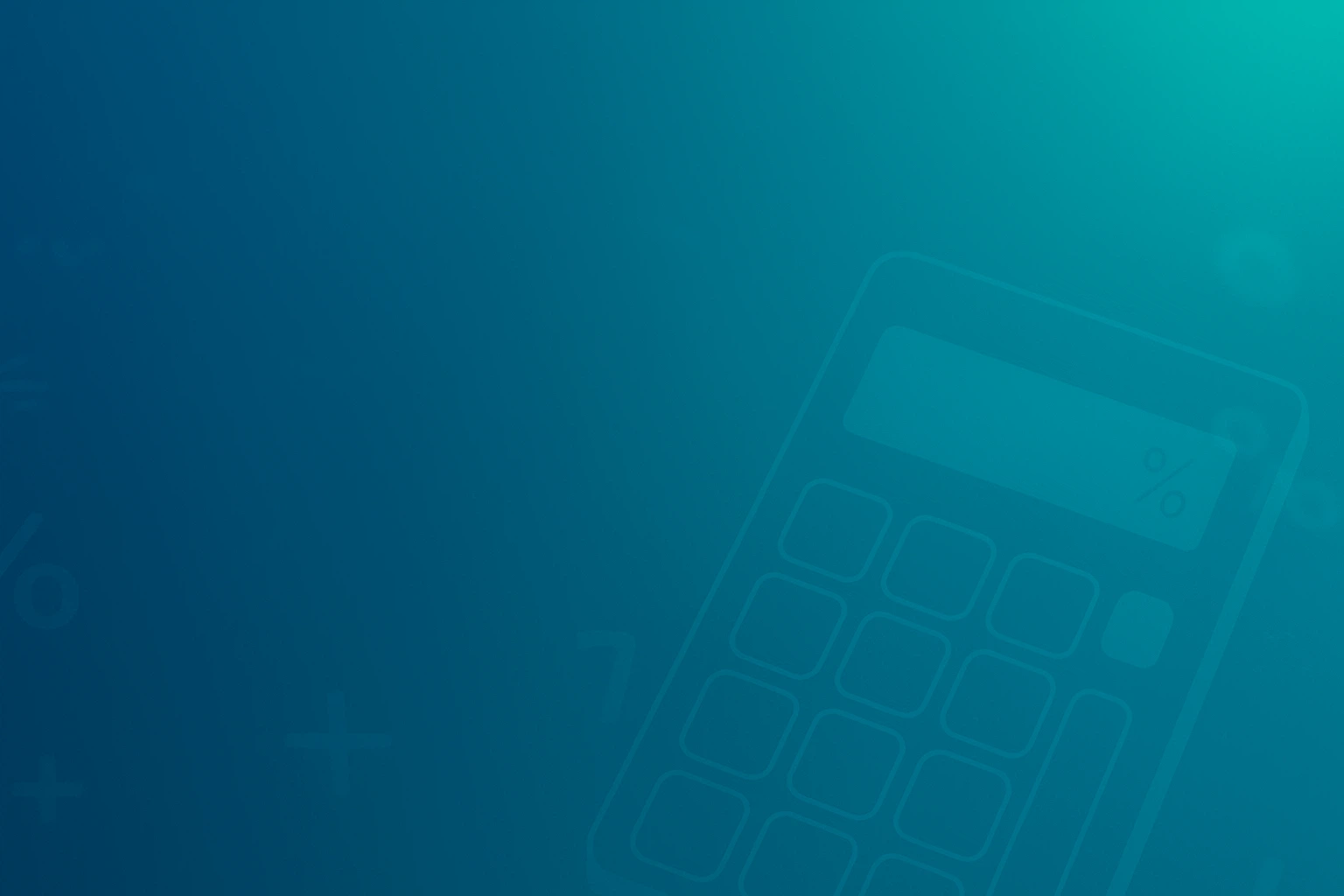 Modern calculator-themed abstract background in teal and dark blue colors, symbolizing accuracy and technology for 100calc.com’s About page.