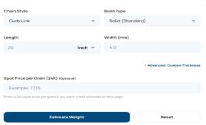 14K Gold Chain Weight Calculator | Estimate Grams Instantly