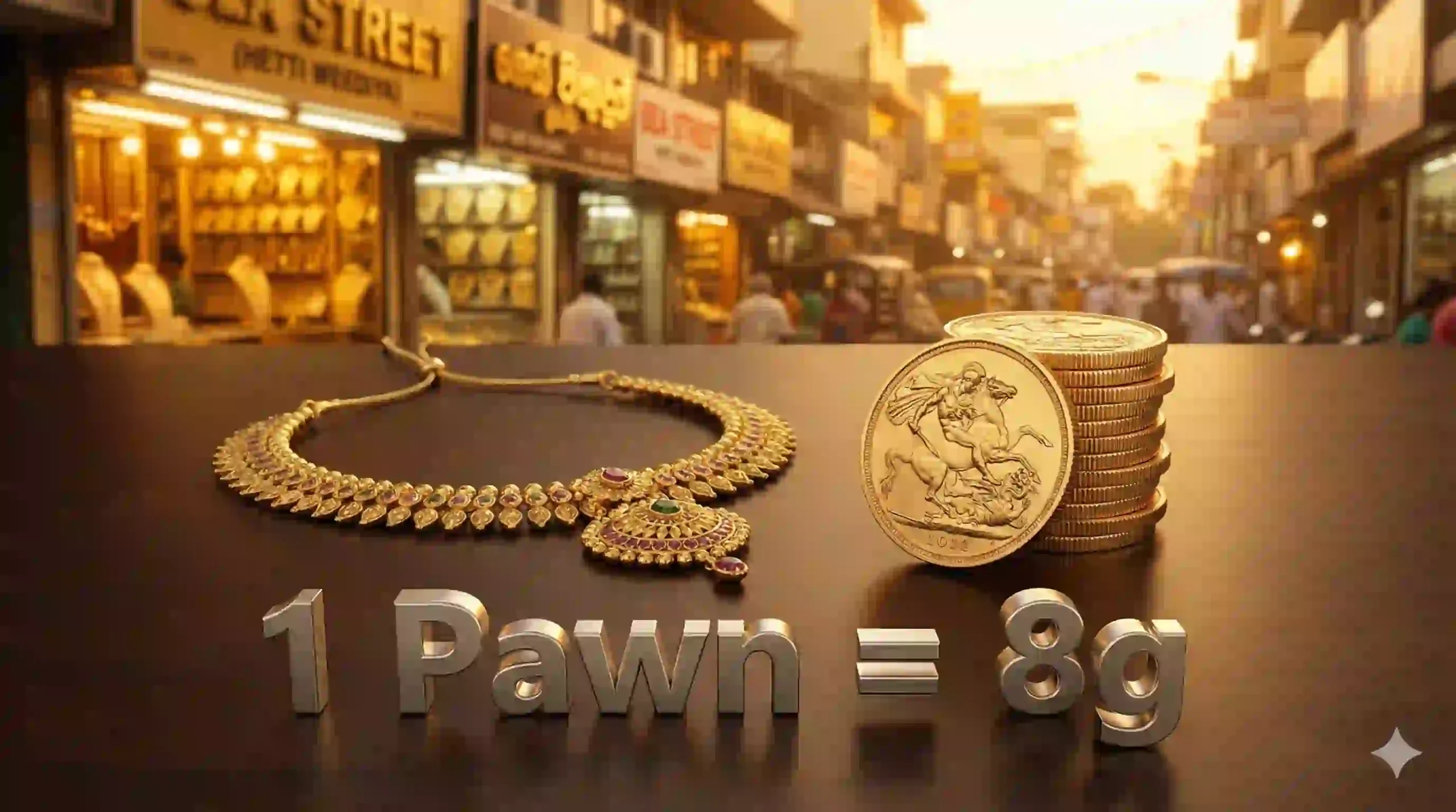Convert Gold Pawn to Grams in Sri Lanka (1 Pawn = 8g)