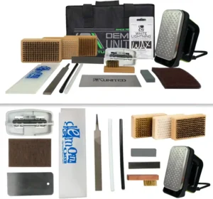 Demon United complete ski and snowboard tuning kit with dual voltage wax iron brushes file and all season wax