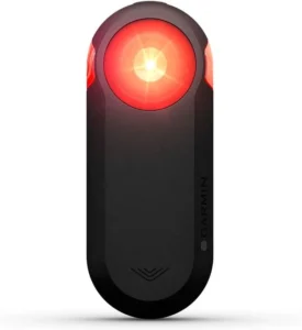 Garmin Varia RTL515 cycling rearview radar with tail light mounted on a road bike seatpost for vehicle detection